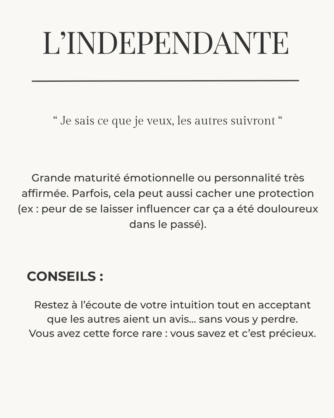 Profil l'indépendante : elle sait ce qu'elle veut, les autres suivent