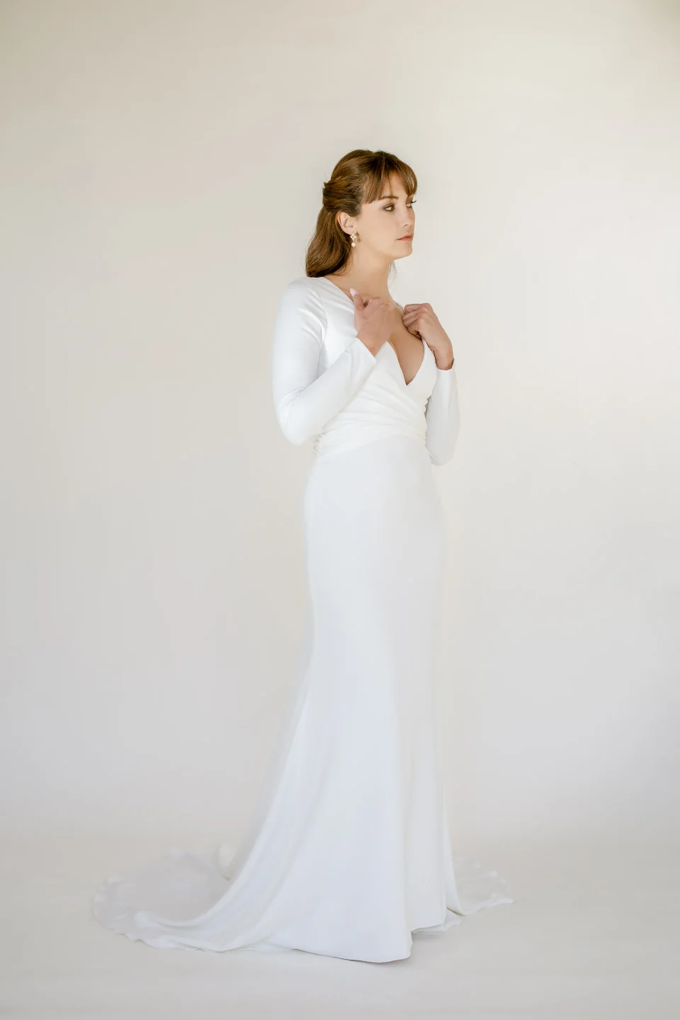 Robe Dakar de trois quarts, manches longues et jupe fluide