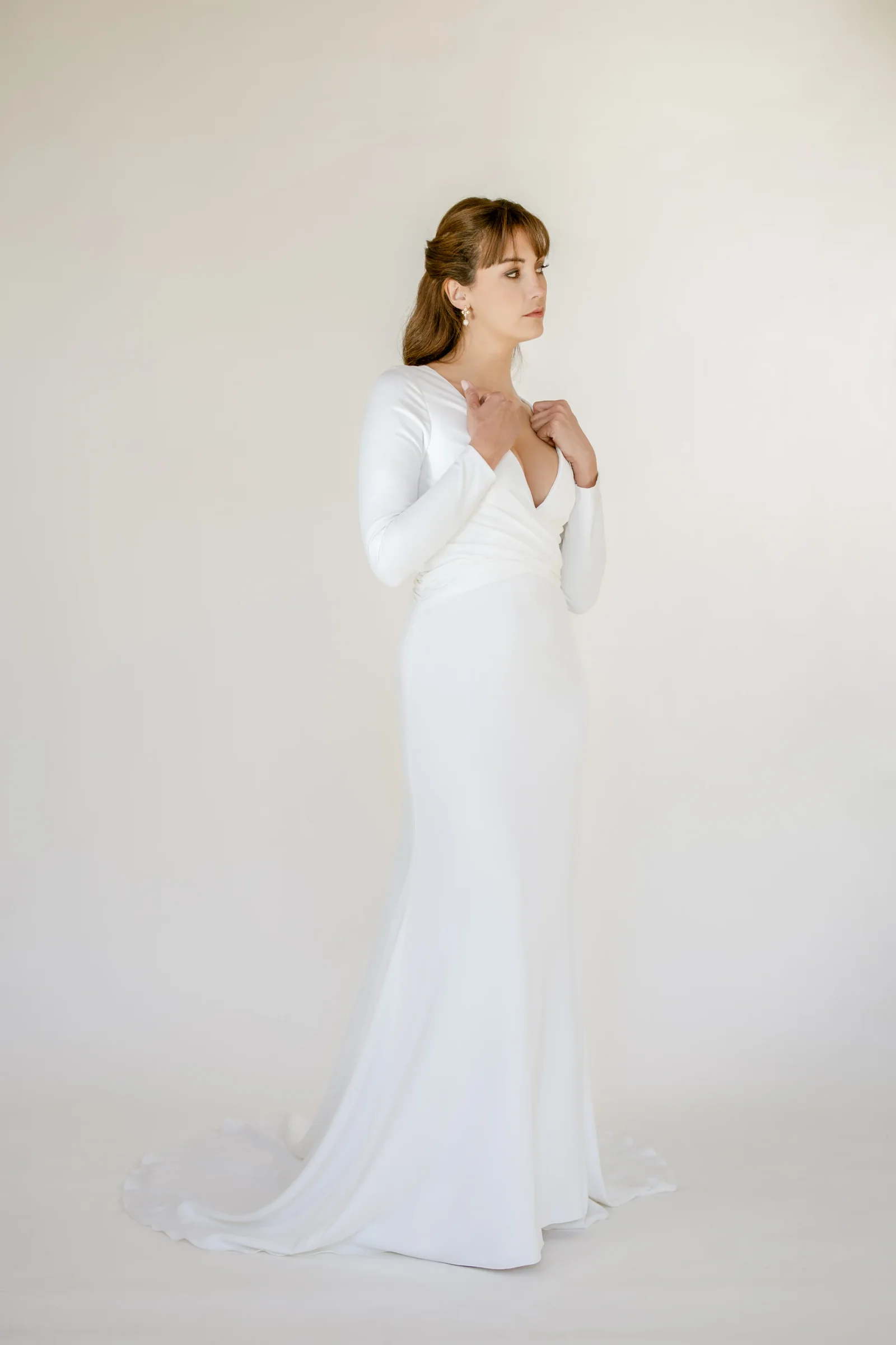 Robe Dakar de trois quarts, manches longues et jupe fluide