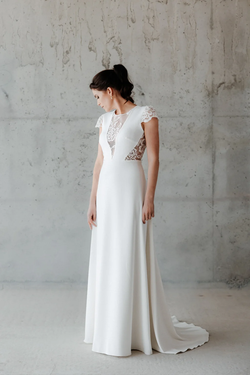 Robe de mariée Jolene en promotion, empiècements en dentelle